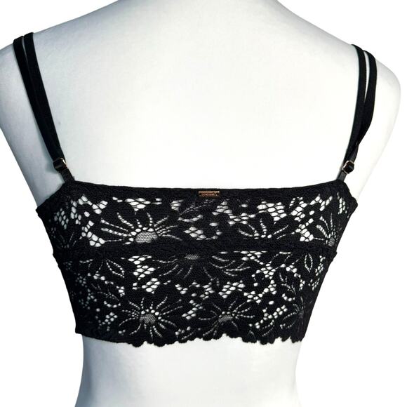VICTORIA'S SECRET NWT Small‎ Black Lace Wireless Lined Bustier Push Up Bralette - Picture 3 of 7
